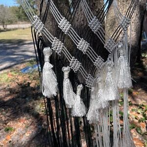 Elegant Black and White Macrame Wall Hanging